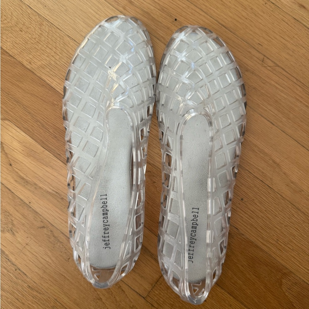 Jeffrey Campbell Clear Woven Jelly Flats